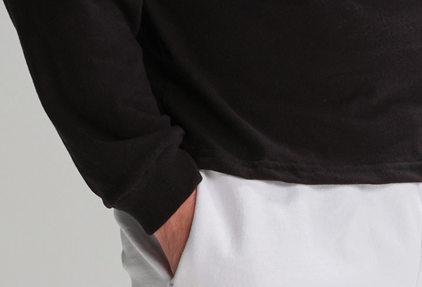 Everywhere Long Sleeve Shirt Hem Detail Black