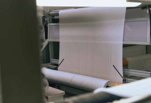 photo of everywhere recycled cotton fabric in factory