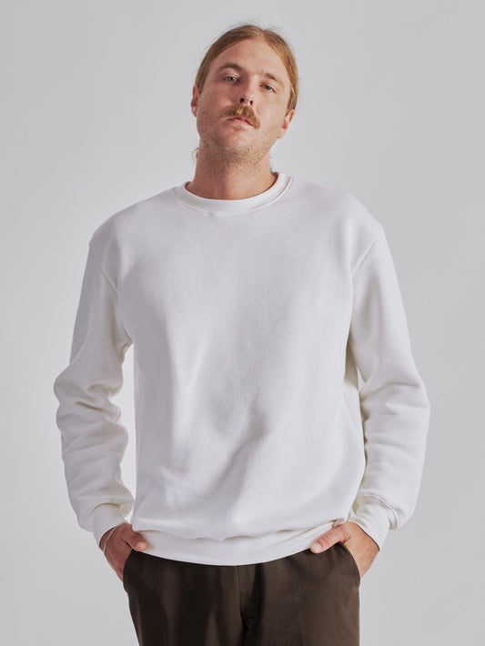 100% Recycled Cotton ♻️ Unisex Crew Sweatshirt EV3001 - Everywhere Apparel - EVR3001-C-WHT-L white