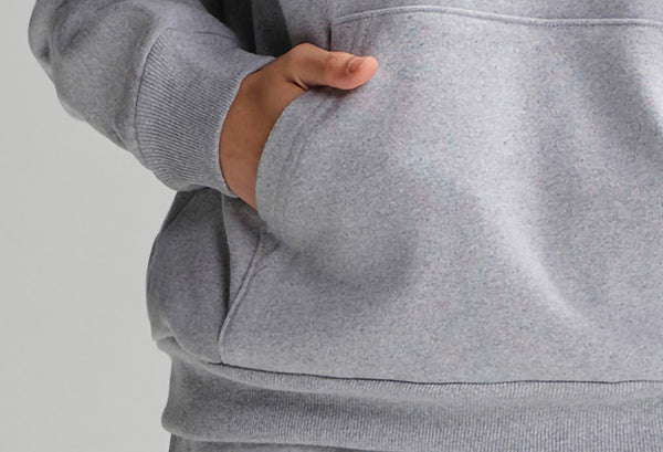 Everywhere Apparel Heavyweight Hoodie Pocket Details Gray