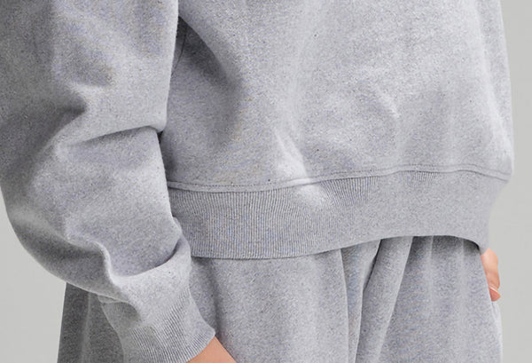 Everywhere Apparel Heavyweight Sweatshirt Pocket Details Gray